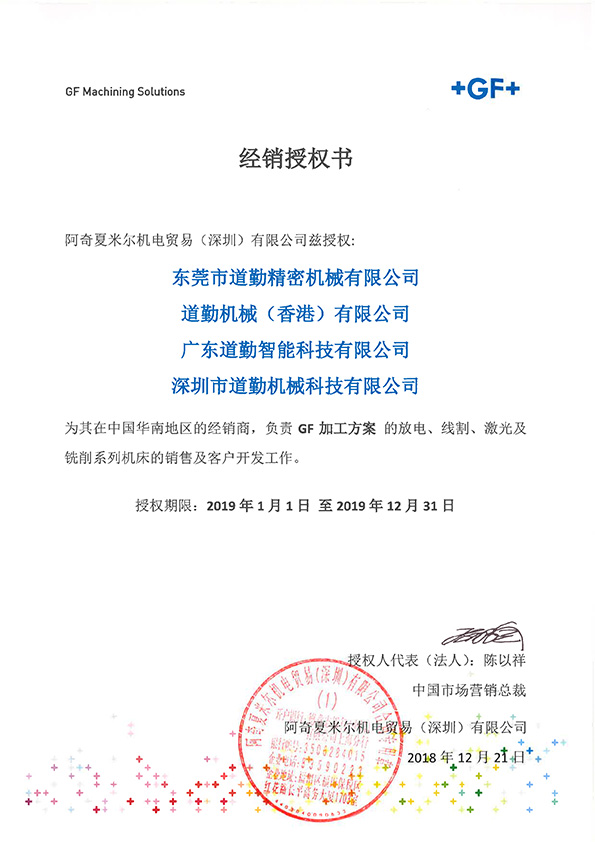 Daoqin 2019 Dealer Authorization